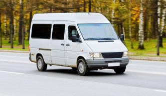 white van on highway